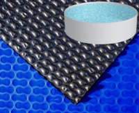 Luftkammersolarplane Geobubble, rund, blau / schwarz,...